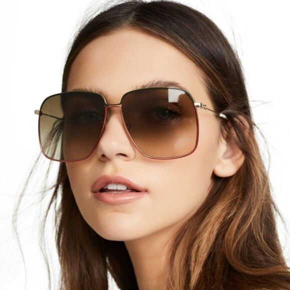 GUCCI GG0394S AVIATOR SUNGLASSES Gold/Brown - Picture 2 of 11